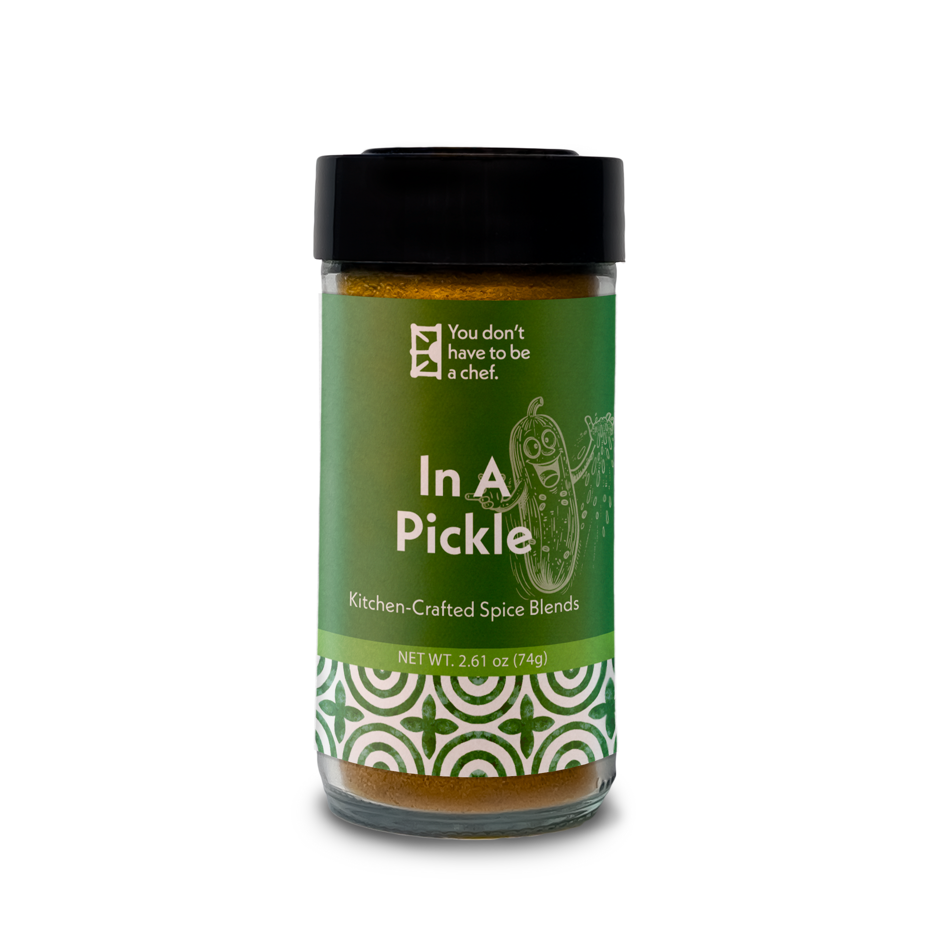 Bottle of In A Pickle Middle spice blend. Middle Eastern pickling mix with turmeric, ideal for making bright yellow pickles with bold, healthy Mediterranean flavors