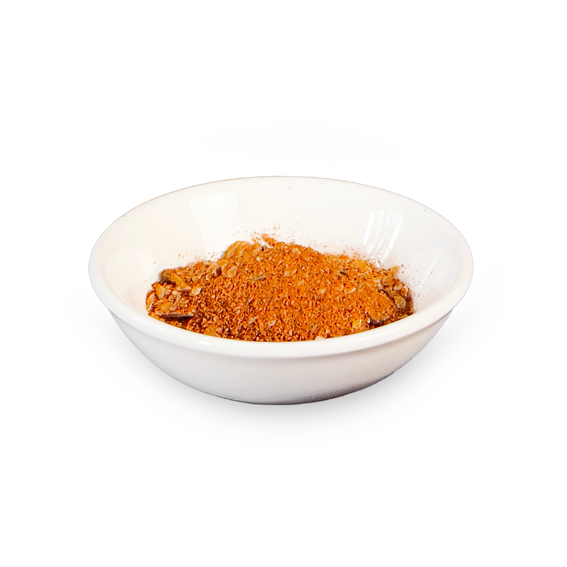 A small white bowl with Mediterranean Schnitzel spice blend.